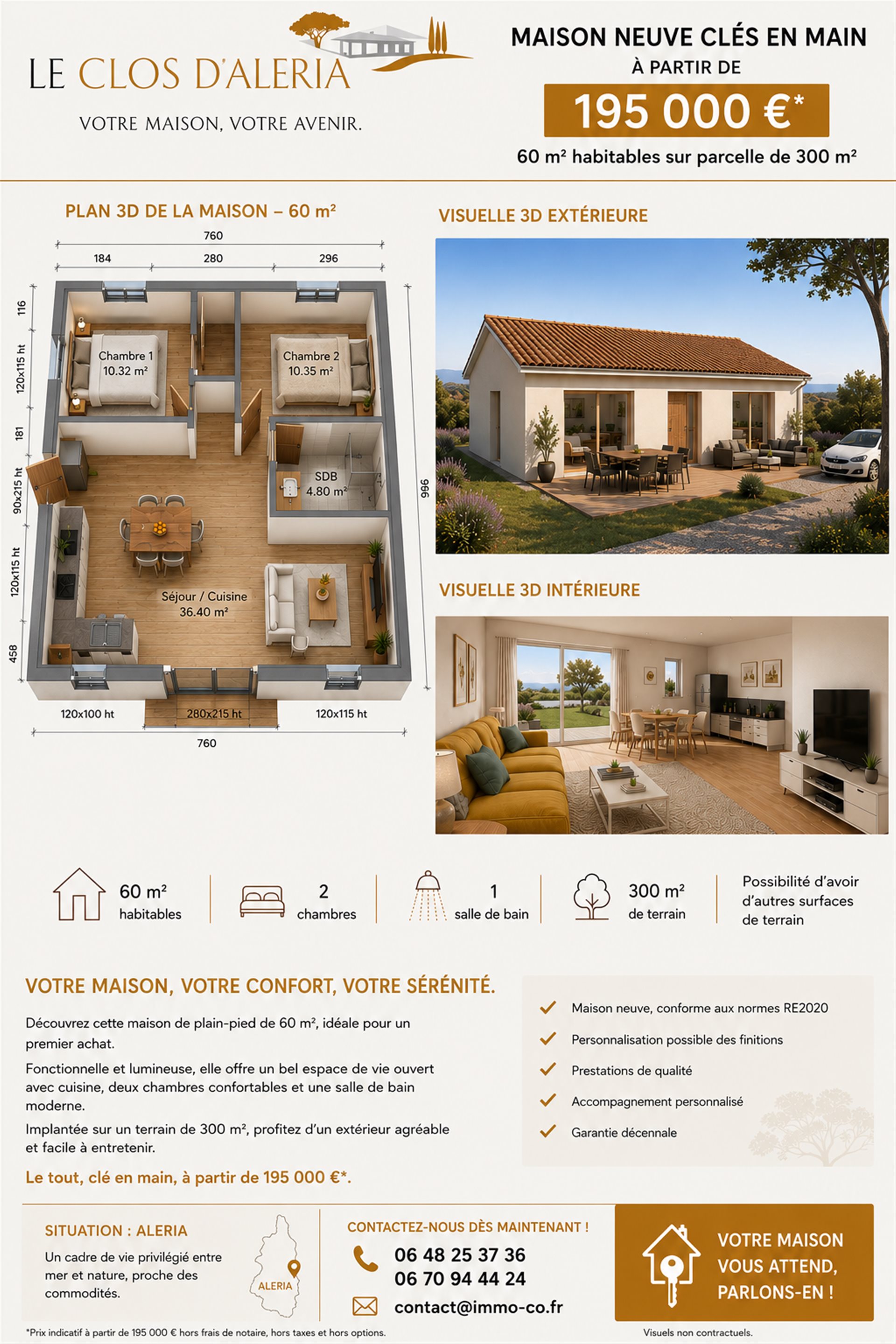 Maison à vendre, 60m², Aléria