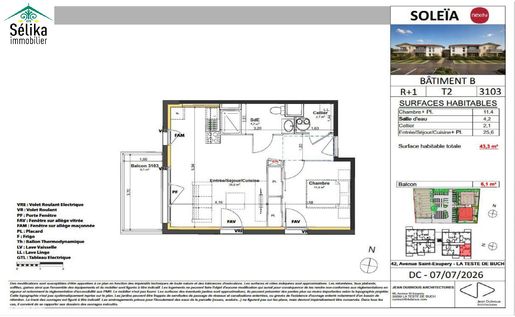 Appartement 2 pièces 43 m² · à La Teste-de-Buch · 43 m² · 240 000 €