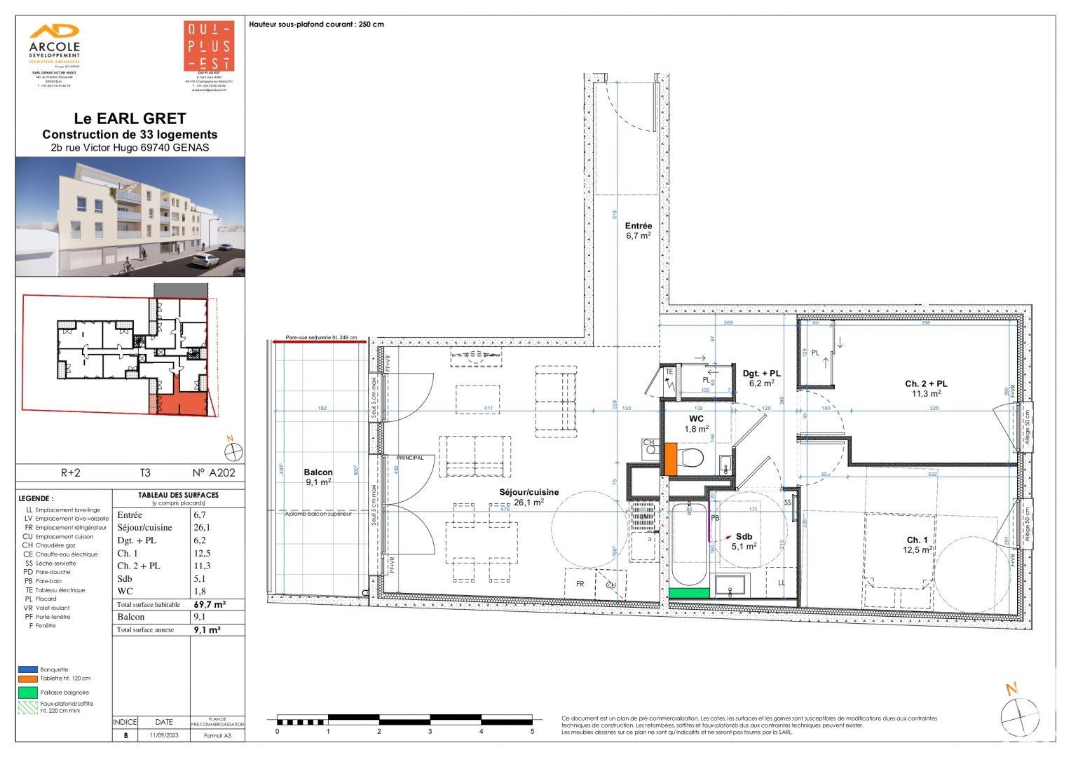 Appartement à vendre, 69m², Genas
