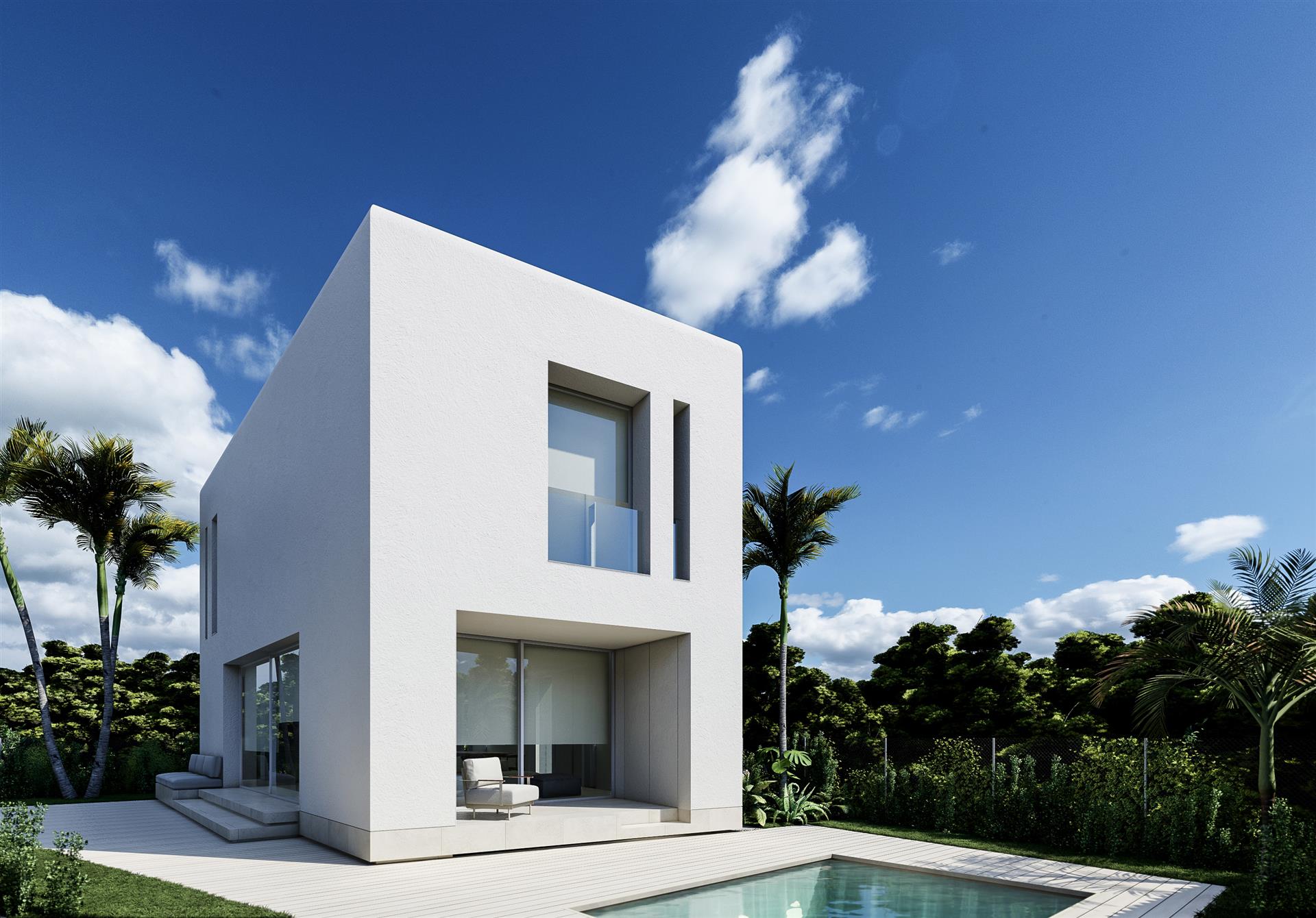 Discover the special two-storey villa located in the prestigious luxury resort of Oliva Nova on the 