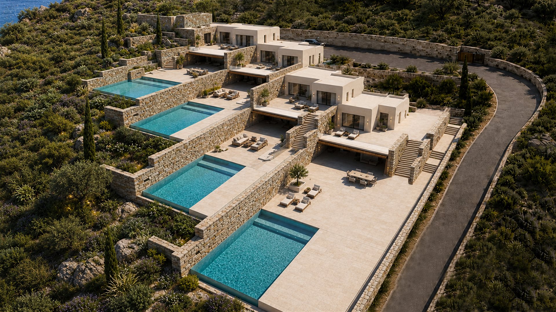 4 x Villa complex with private access to beach